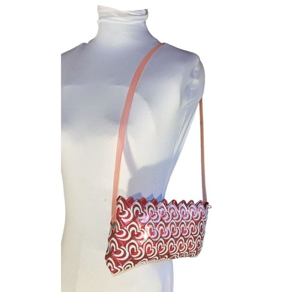 Vintage Ecoist Pink Heart Candy Wrapper Shoulder Purse Handbag Retro Style - Picture 2 of 6